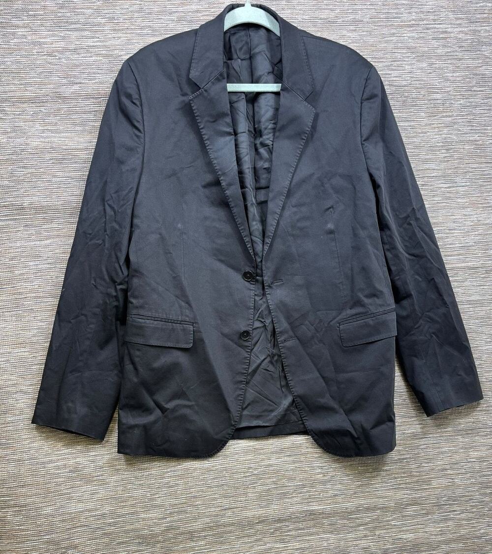 Theory Blazer Mens Size 42 Black Stretch Cotton Suit Jacket Decatur Discreet